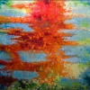 Reflections on an Autumn Pond - Acrylic on Canvas - 36&quot; x 46&quot; - Sold