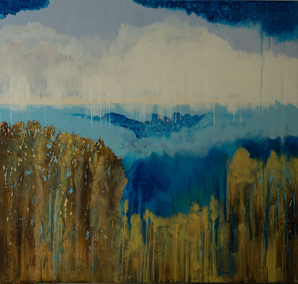 Marsh Grasses - Molding Paste & Acrylic on Canvas - 24" x 30"