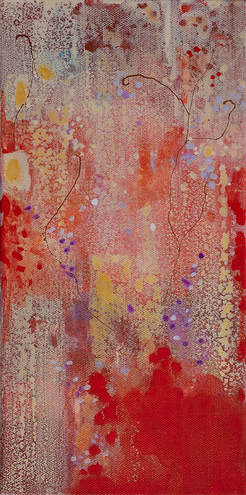 Flower Panel 1- Acrylic on Canvas - 6" x 12"