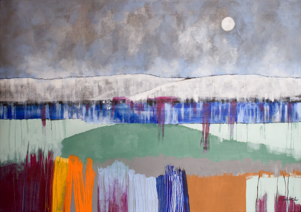 Winter Moon - Acrylic on Canvas - 34" x 48"