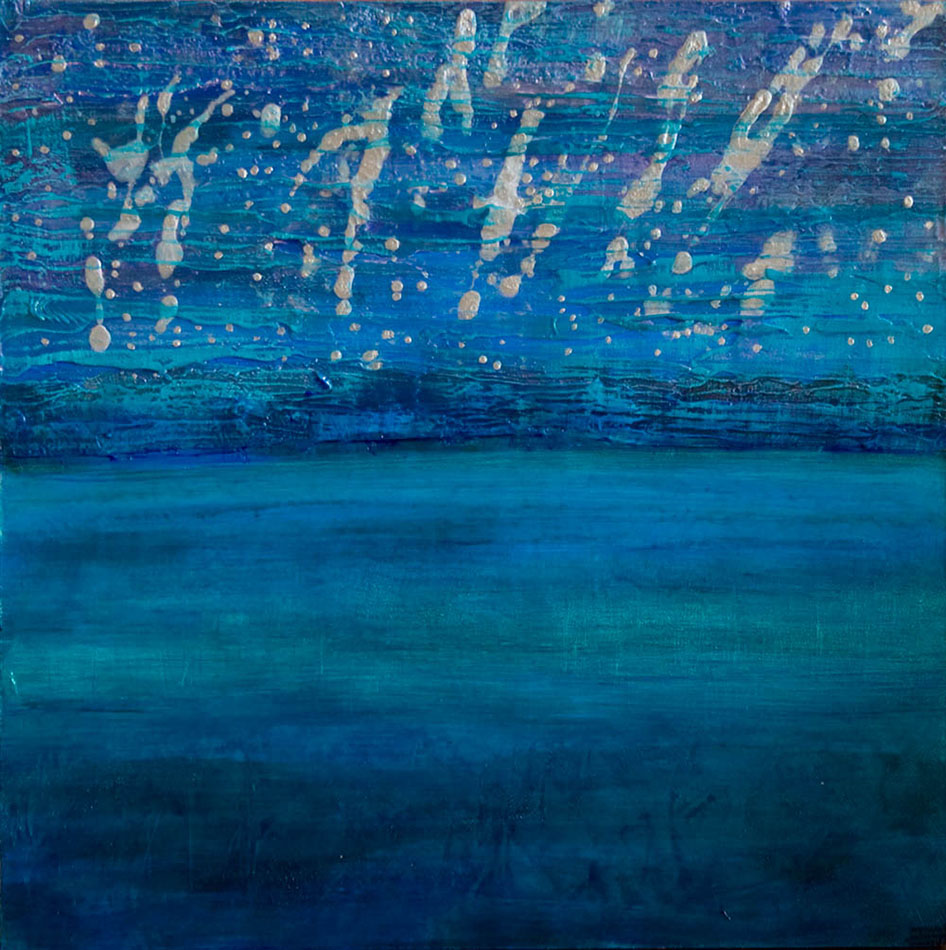 Night Fishing on Piney Creek - Acrylic on Hardboard - 16" x 16" - Not for Sale