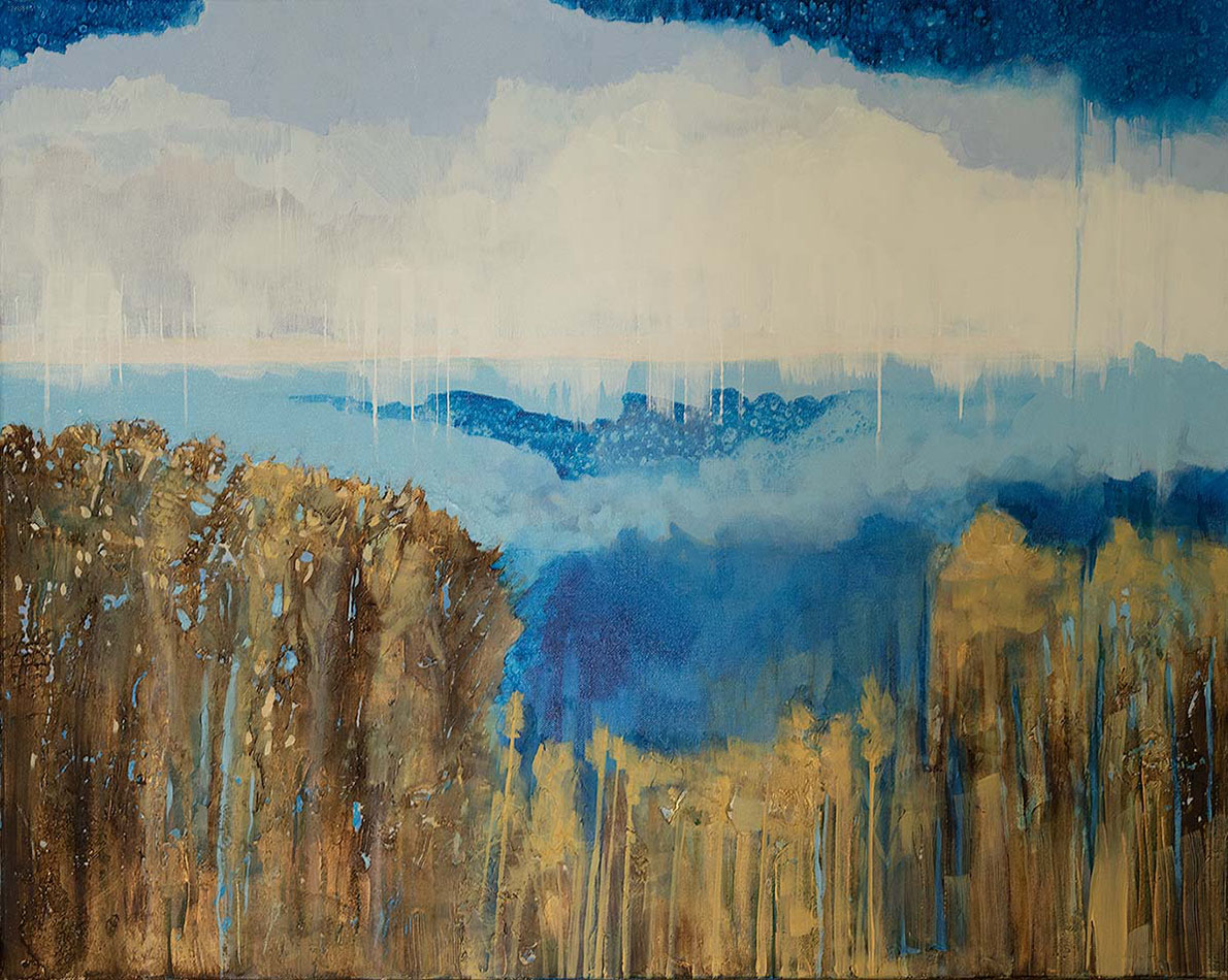 Marsh Grasses - Molding Paste & Acrylic on Canvas - 24" x 30"